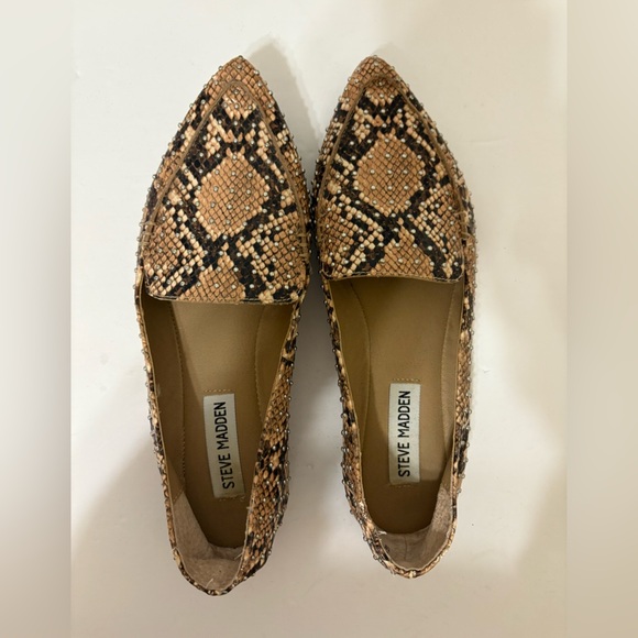 Steve Madden Feather-S tan brown snakeskin slip-on shoes size 6 M - Picture 8 of 10